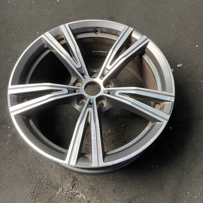 19" BMW 330e 21-24 19x8, , V spoke Original OEM Wheel Rim - MACHINED CHARCOAL - View 8