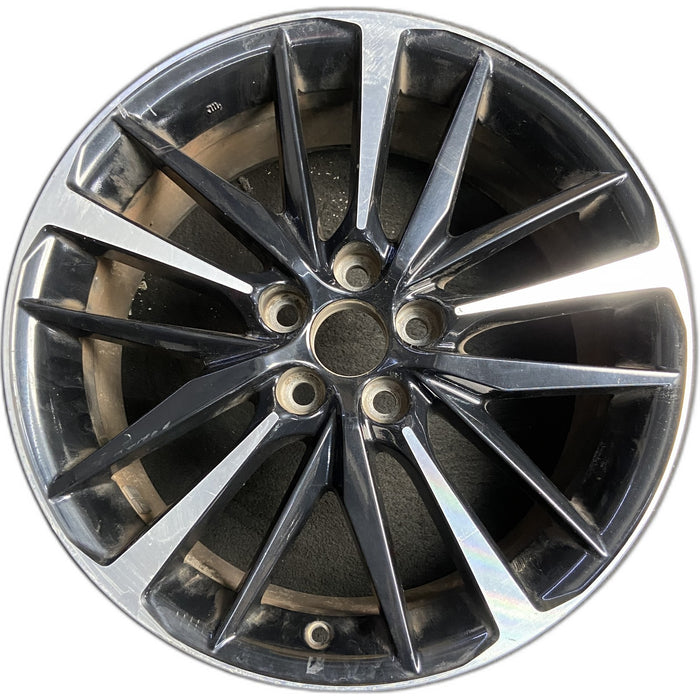 19" CAMRY 18-20 19x8 Original OEM Wheel Rim - MACHINED BLACK - Front View