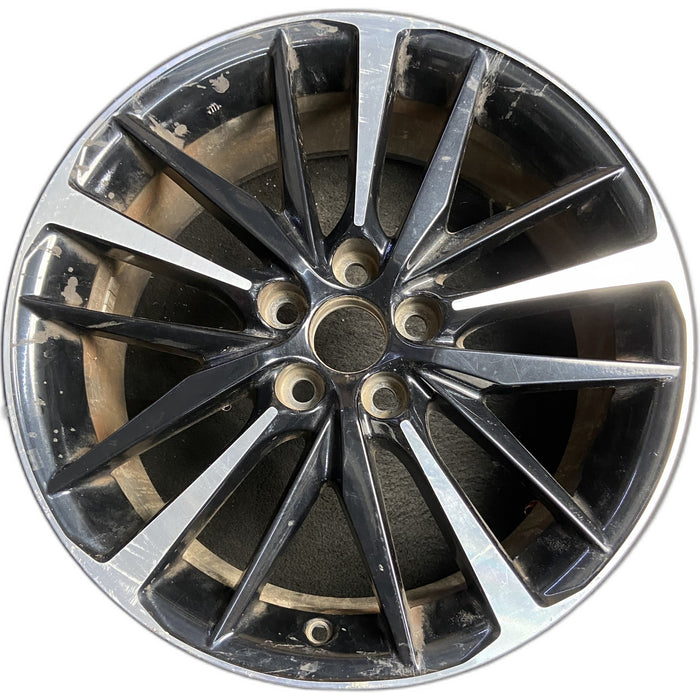 19" CAMRY 18-20 19x8 Original OEM Wheel Rim - MACHINED BLACK - Front View