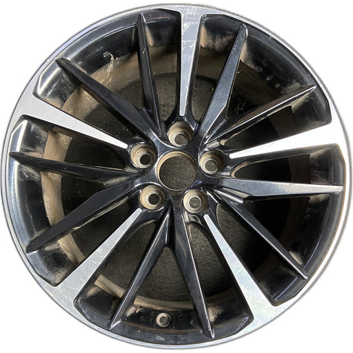 19" CAMRY 18-20 19x8 Original OEM Wheel Rim - MACHINED BLACK - Front View