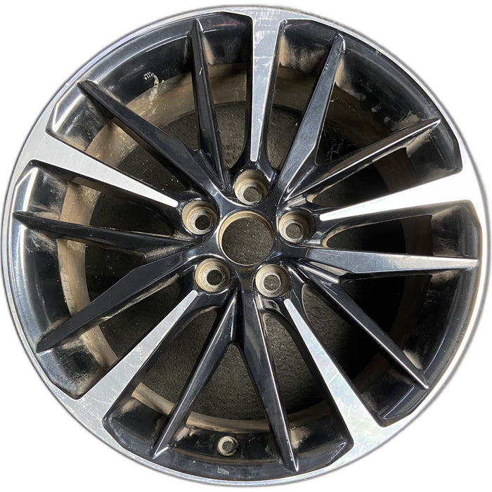 19" CAMRY 18-20 19x8 Original OEM Wheel Rim - MACHINED BLACK - Front View