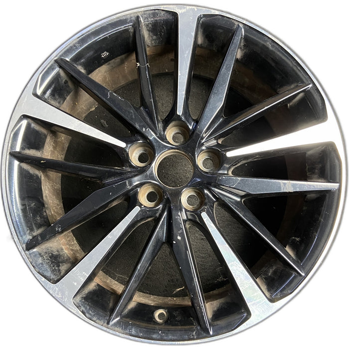 19" CAMRY 18-20 19x8 Original OEM Wheel Rim - MACHINED BLACK - Front View