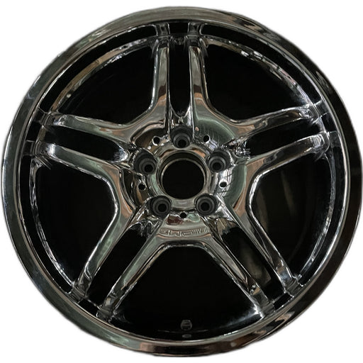 18" MERCEDES CLK 06 209 Type; CLK55, 18x8.5 Original OEM Wheel Rim - CHROME - Front View