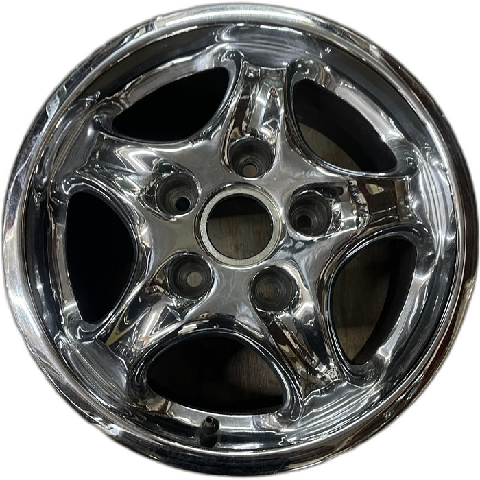 16" PORSCHE 911 95 16x9 Original OEM Wheel Rim - CHROME - Front View