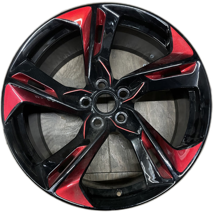 20" CAMARO 19-24 20x9.5, 5 twisted split spoke, black Original OEM Wheel Rim - Front View