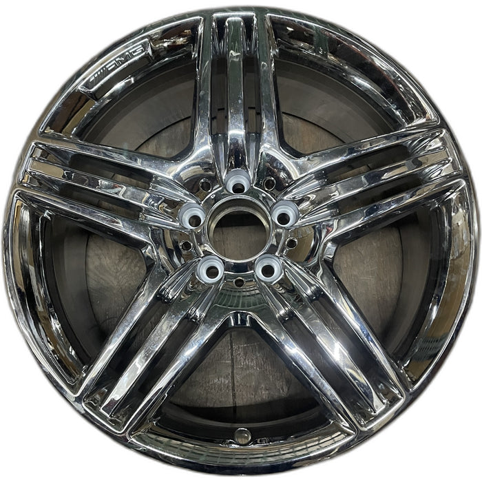 19" MERCEDES CL-CLASS 12 216 Type; CL550, 19x8.5 Original OEM Wheel Rim - CHROME - Front View