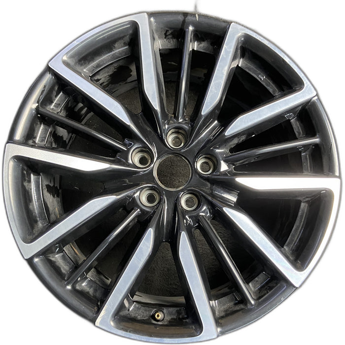 19" ACCORD 23-26 19x8.5 , , triple spoke Original OEM Wheel Rim - MACHINED BLACK - Front View