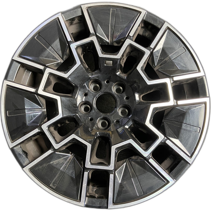 19" BMW 430i 25-26 19x8.5, 7 spoke Original OEM Wheel Rim - MACHINED BLACK - Front View