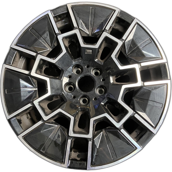 19" BMW 430i 25-26 19x9, 7 spoke Original OEM Wheel Rim - MACHINED BLACK - Front View