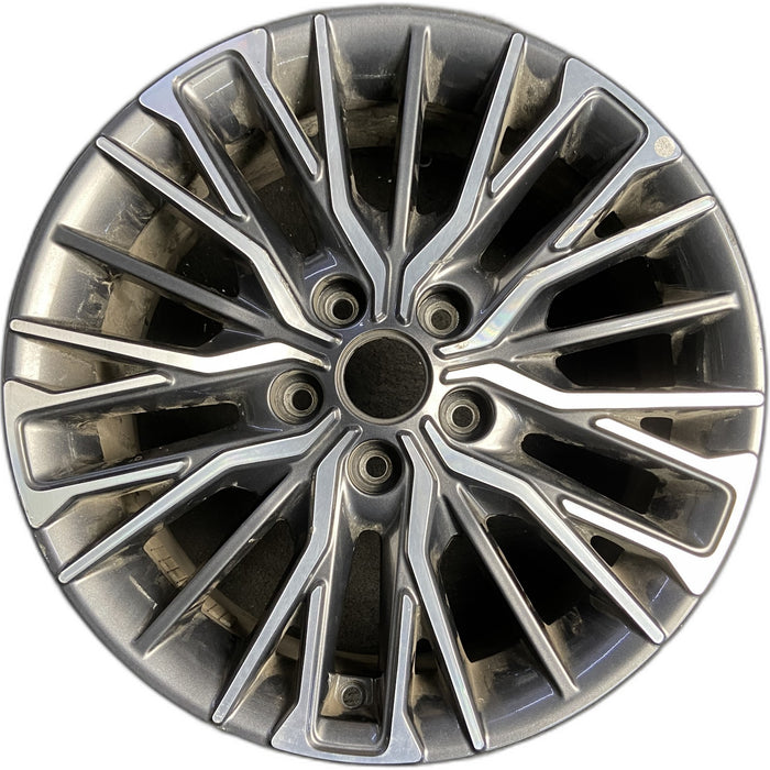 17" FORTE 22-24 17x7 , 25 spoke Original OEM Wheel Rim - MACHINED CHARCOAL - Front View