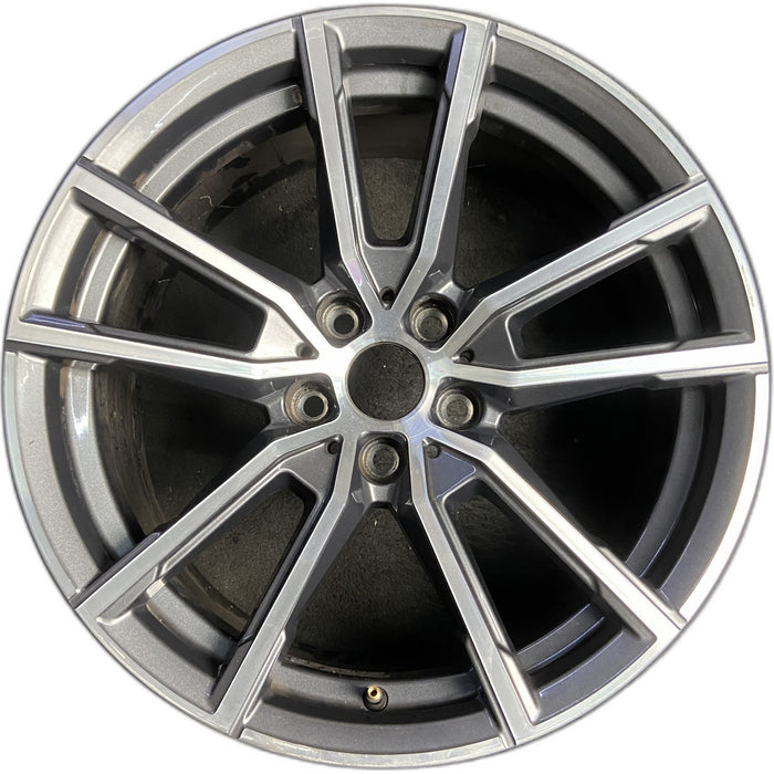18" BMW 230i 22-26 18x7.5, , U spoke Original OEM Wheel Rim - MACHINED CHARCOAL - Front View
