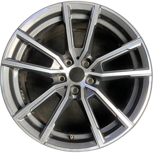 18" BMW 230i 22-26 18x7.5, , U spoke Original OEM Wheel Rim - MACHINED CHARCOAL - Front View