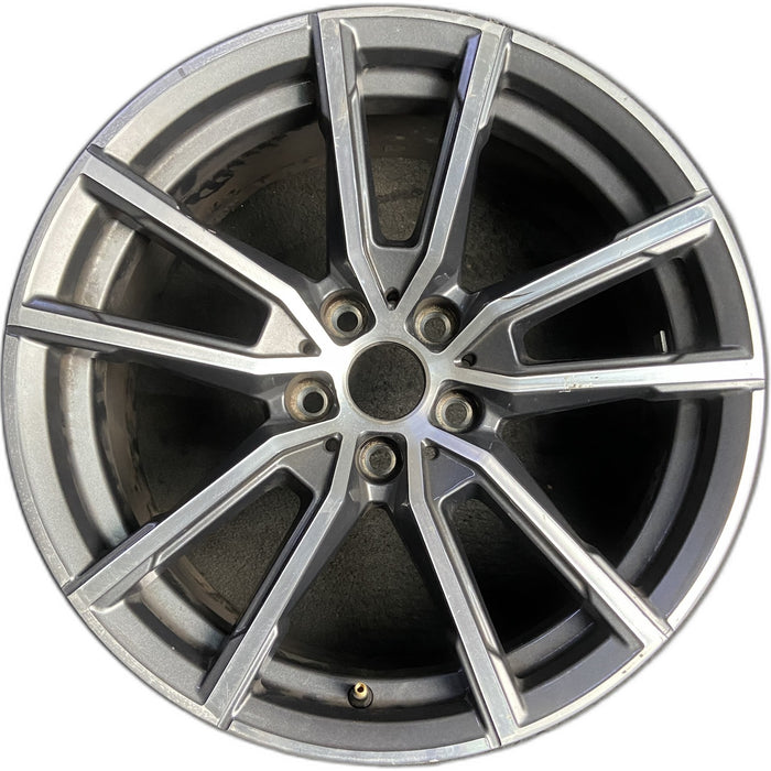 18" BMW 230i 22-26 18x7.5, , U spoke Original OEM Wheel Rim - MACHINED CHARCOAL - Front View