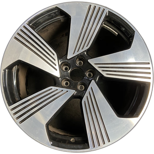 21" E-TRON 19-20 21x9.5 , 5 spoke Original OEM Wheel Rim - MACHINED BLACK - Front View