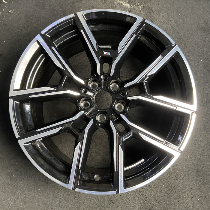 19" BMW 430i 22-24 19x8.5, , Y spoke Original OEM Wheel Rim - MACHINED BLACK - Additional View