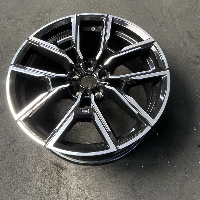 19" BMW 430i 22-24 19x8.5, , Y spoke Original OEM Wheel Rim - MACHINED BLACK - View 8