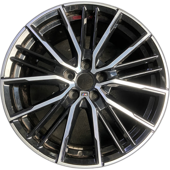 19" BMW 228i 20 , 19x8, 20 spoke Original OEM Wheel Rim - MACHINED BLACK - Front View