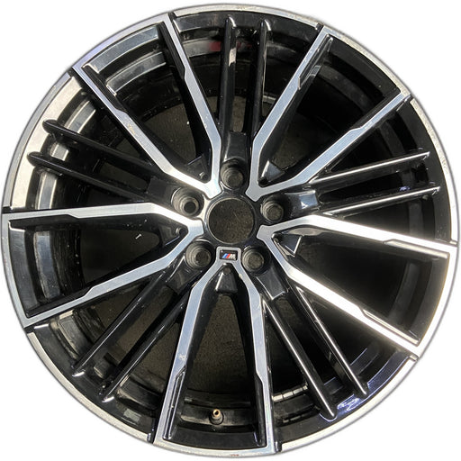 19" BMW 228i 20 , 19x8, 20 spoke Original OEM Wheel Rim - MACHINED BLACK - Front View