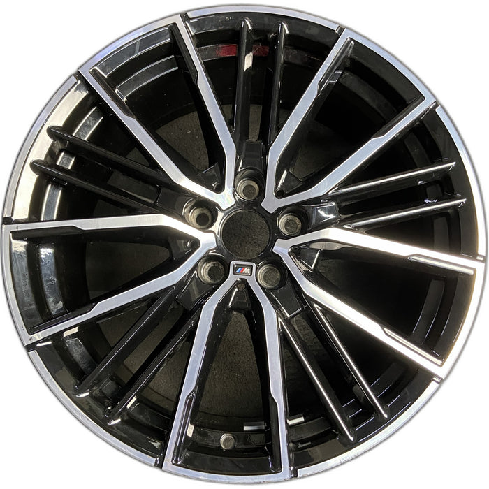19" BMW 228i 20 , 19x8, 20 spoke Original OEM Wheel Rim - MACHINED BLACK - Front View