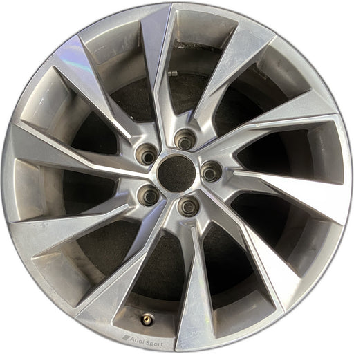 19" AUDI A4 20-23 19x8.5 , 10 spoke Original OEM Wheel Rim - MACHINED SILVER - Front View