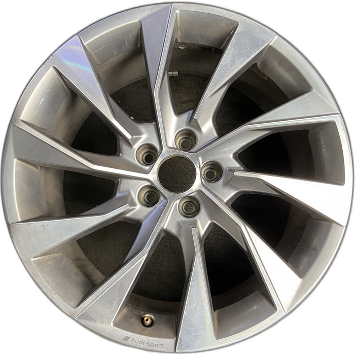 19" AUDI A4 20-23 19x8.5 , 10 spoke Original OEM Wheel Rim - MACHINED SILVER - Front View