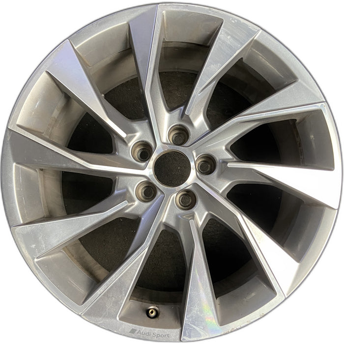 19" AUDI A4 20-23 19x8.5 , 10 spoke Original OEM Wheel Rim - MACHINED SILVER - Front View