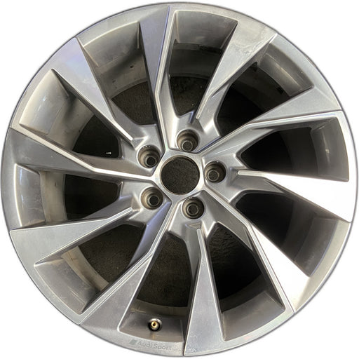 19" AUDI A4 20-23 19x8.5 , 10 spoke Original OEM Wheel Rim - MACHINED SILVER - Front View