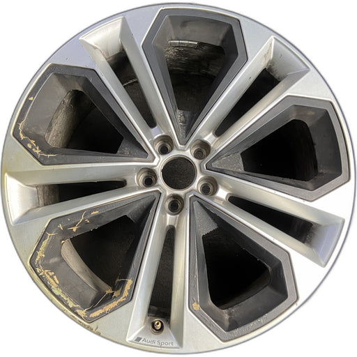 21" AUDI Q5 23-24 21x8.5 , Original OEM Wheel Rim - SILVER BLACK - Front View