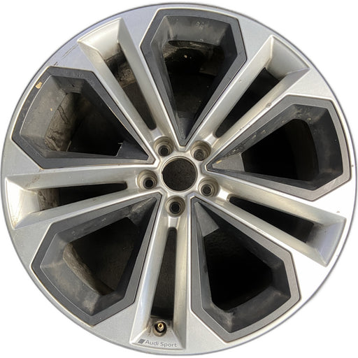 21" AUDI Q5 23-24 21x8.5 , Original OEM Wheel Rim - SILVER BLACK - Front View