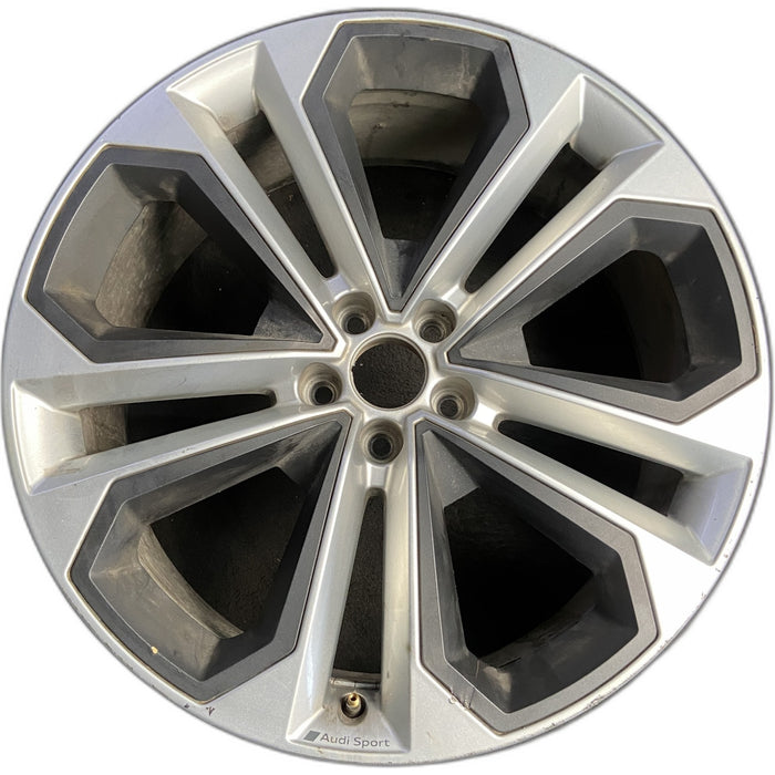 21" AUDI Q5 23-24 21x8.5 , Original OEM Wheel Rim - SILVER BLACK - Front View