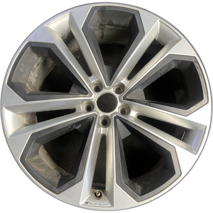 21" AUDI Q5 23-24 21x8.5 , Original OEM Wheel Rim - SILVER BLACK - Front View