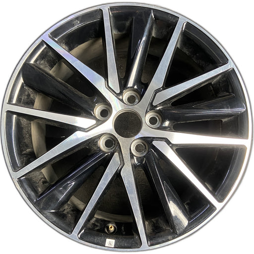 18" CAMRY 21-24 18x8 , 15 spoke , Original OEM Wheel Rim - MACHINED BLACK - Front View