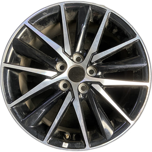 18" CAMRY 21-24 18x8 , 15 spoke , Original OEM Wheel Rim - MACHINED BLACK - Front View