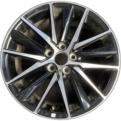 18" CAMRY 21-24 18x8 , 15 spoke , Original OEM Wheel Rim - MACHINED BLACK - Front View