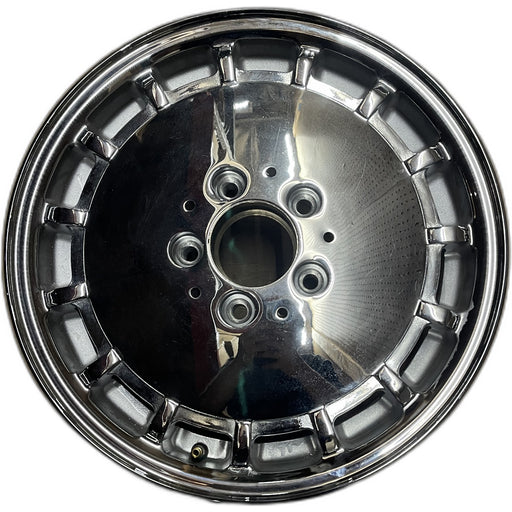15" MERCEDES 260E 89 124 Type; Original OEM Wheel Rim - CHROME - Front View