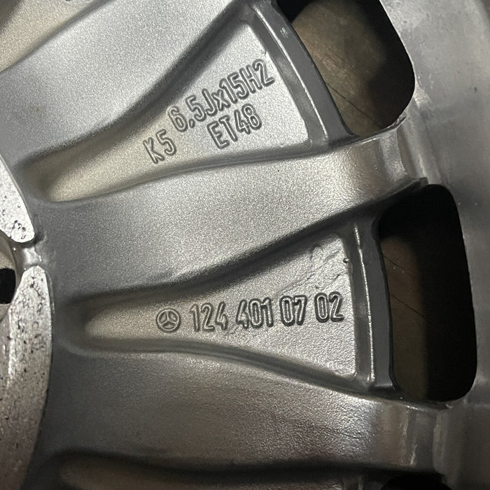 15" MERCEDES 260E 89 124 Type; Original OEM Wheel Rim - CHROME - View 9