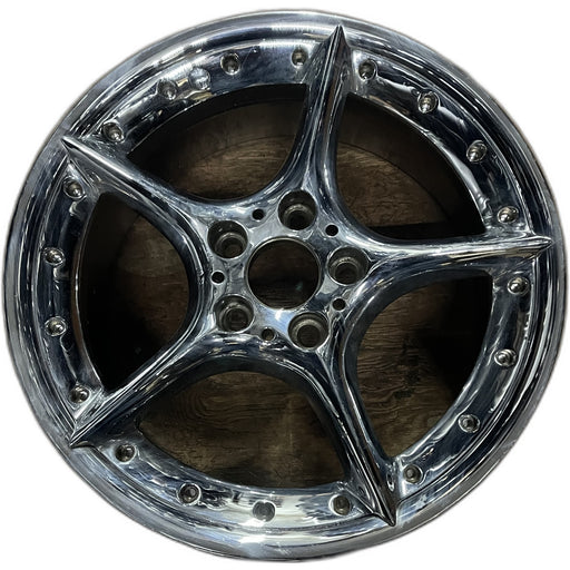18" BMW Z4 03-05 18x8.5 , 5 spoke, star spoke Original OEM Wheel Rim - CHROME - Front View