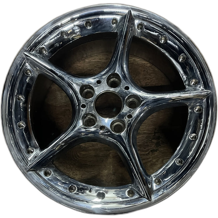 18" BMW Z4 03-05 18x8.5 , 5 spoke, star spoke Original OEM Wheel Rim - CHROME - Front View