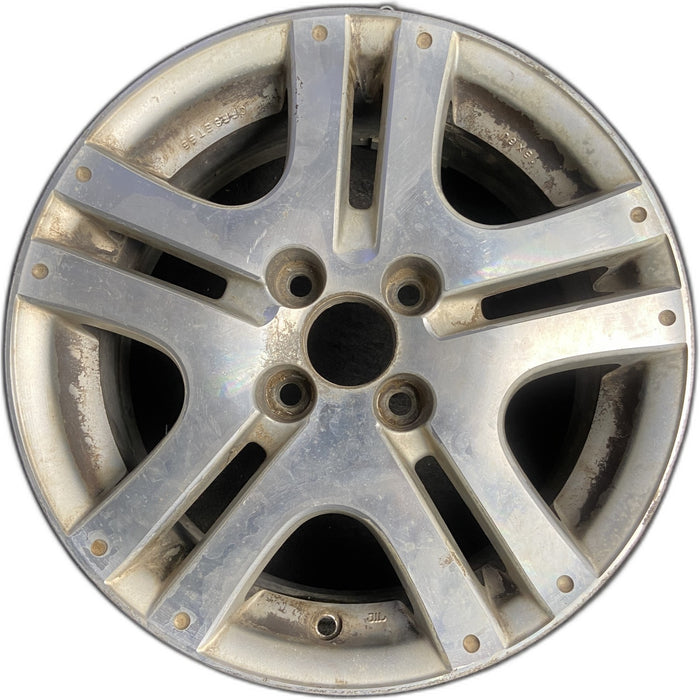 15" FIT 07 15x6 , Enkei manufacturer Original OEM Wheel Rim - MACHINED SILVER - Front View