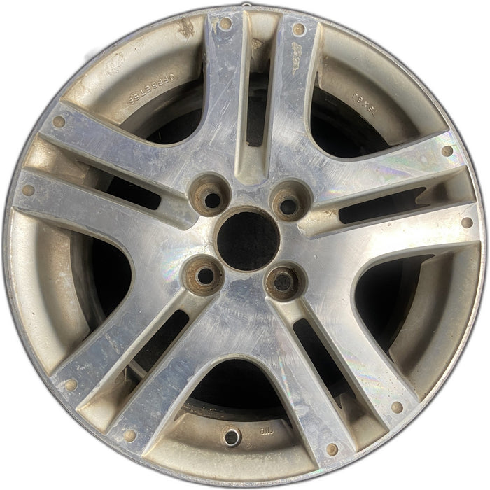 15" FIT 07 15x6 , Enkei manufacturer Original OEM Wheel Rim - MACHINED SILVER - Front View