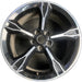 19" MUSTANG 16 19x8.5 , 5 spoke, Original OEM Wheel Rim - MACHINED BLACK - Front View