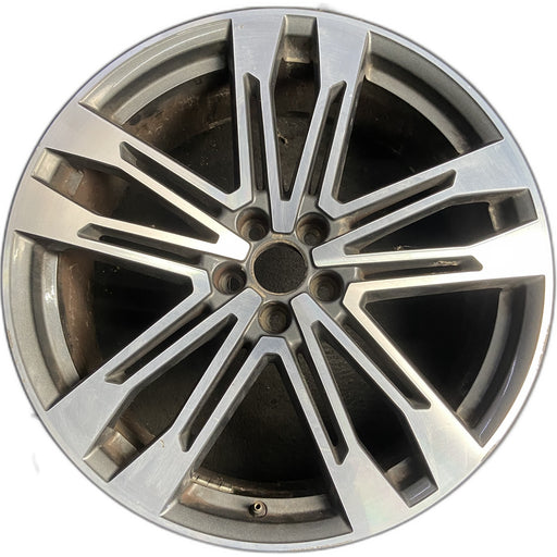 21" AUDI SQ5 18 21x8.5 , Original OEM Wheel Rim - MACHINED GREY - Front View