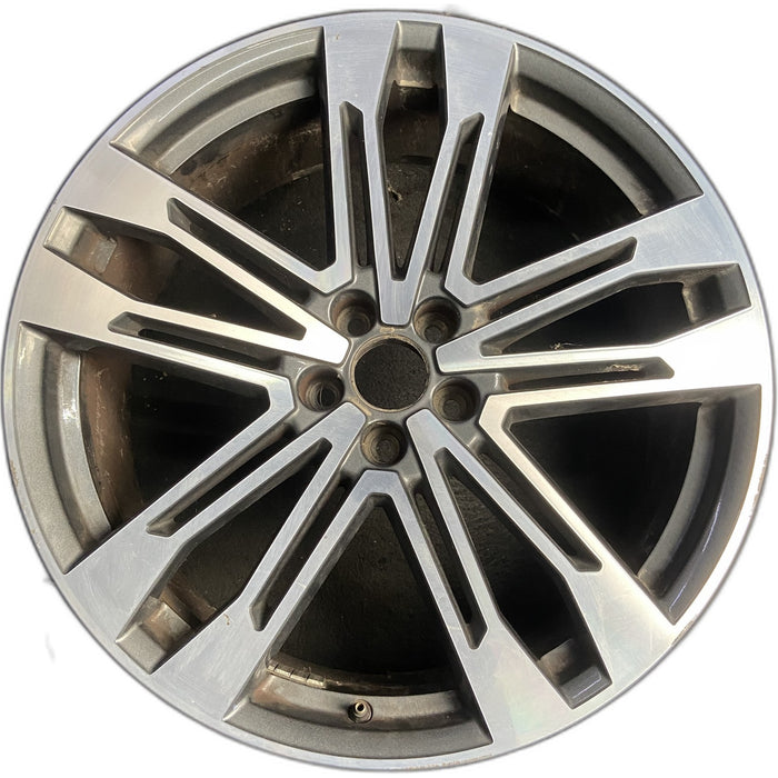 21" AUDI SQ5 18 21x8.5 , Original OEM Wheel Rim - MACHINED GREY - Front View