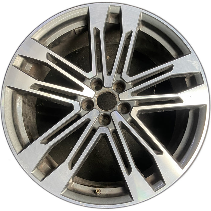 21" AUDI SQ5 18 21x8.5 , Original OEM Wheel Rim - MACHINED GREY - Front View