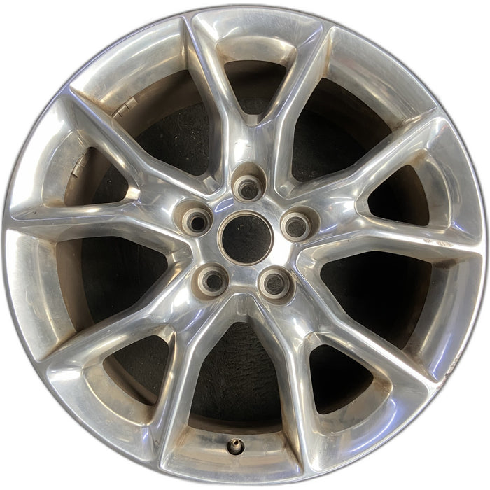20" GRAND CHEROKEE 14 20x8, 10 spoke Original OEM Wheel Rim - POLISHED - Front View