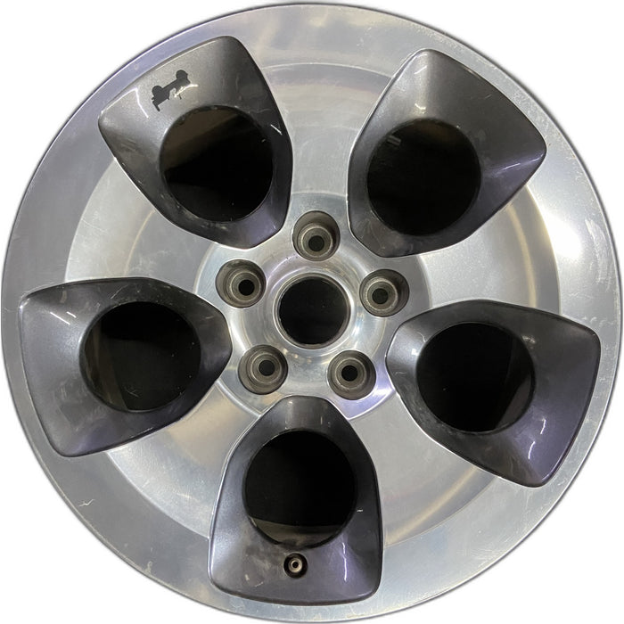 18" WRANGLER 16 18x7.5, 5 hole Original OEM Wheel Rim - POLISHED CHARCOAL - Front View