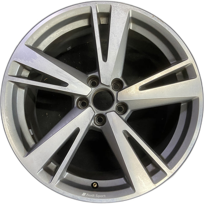 19" RS3 17-20 19x8.5 , , pockets Original OEM Wheel Rim - MACHINED GREY - Front View