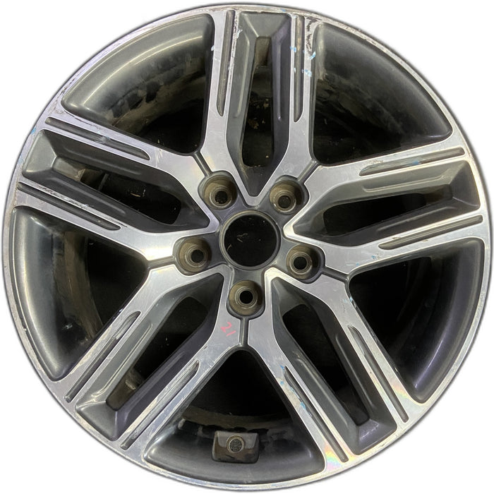 17" FORTE 19-21 17x7 , face Original OEM Wheel Rim - MACHINED CHARCOAL - Front View