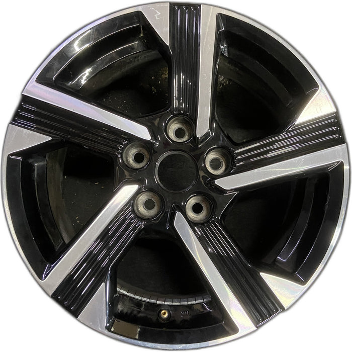 16" SENTRA 24-25 16x6.5, alloy Original OEM Wheel Rim - MACHINED BLACK - Front View