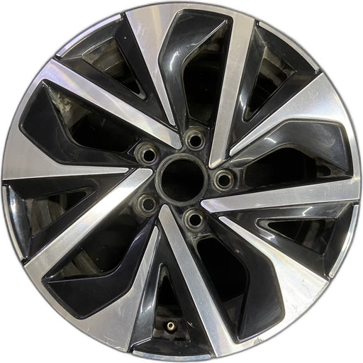 16" JETTA 22-26 16x6.5 Original OEM Wheel Rim - MACHINED BLACK - Front View
